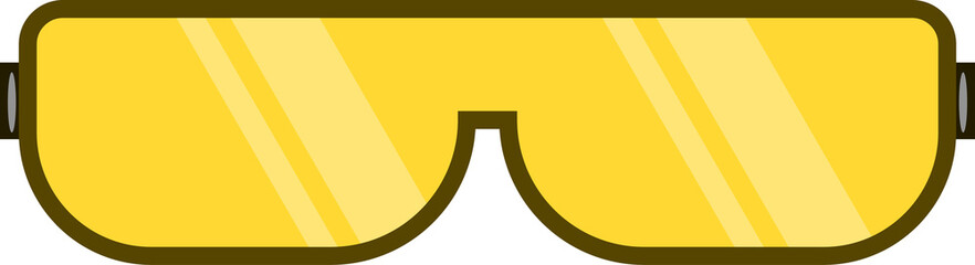 Yellow Protective Eyewear Vector Illustration Art