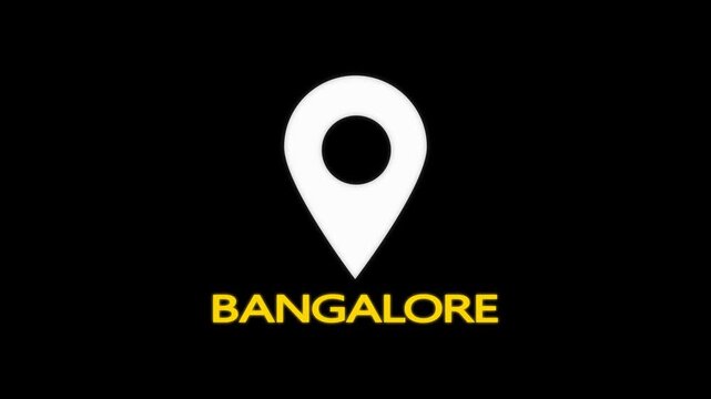 location of the city of Bangalore ,the name of the place with the location has been displayed. GPS location tracking icon.