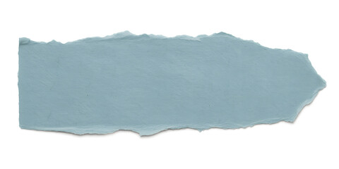 Torn blue paper texture with rough edges isolated on transparent background for scrapbook, collage, craft and digital design use.