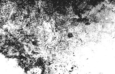 Abstract grunge texture overlay design element with distressed dark spots and gritty speckles on transparent background