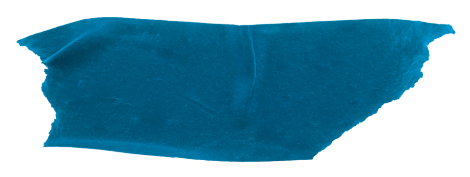 A piece of crumpled insulating tape on a white background. Blue insulating electrical tape.