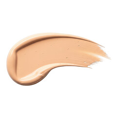 Beige foundation swatch isolated on transparent background for makeup and beauty concepts