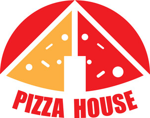 Pizza House Logo Vector Icon Badge Emblem Illustration