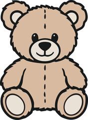 Soft teddy bear sitting front view