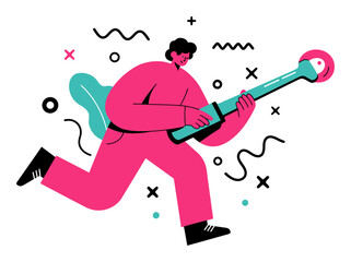 Mastering a Tool Minimalist Flat Vector Illustration