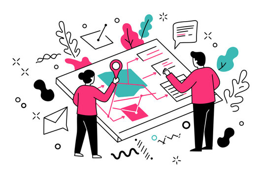 Business Strategy Flow Chart Minimalist Vector Illustration