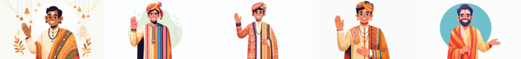 Hindu people waving their hands