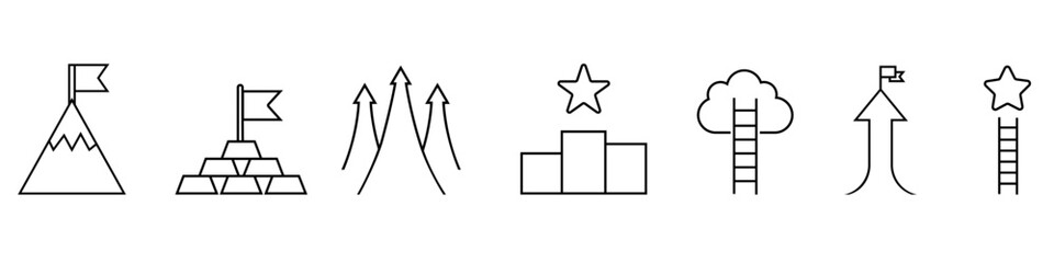 Success icon vector set. Successful business illustration sign collection. Winner symbol. strategy logo.