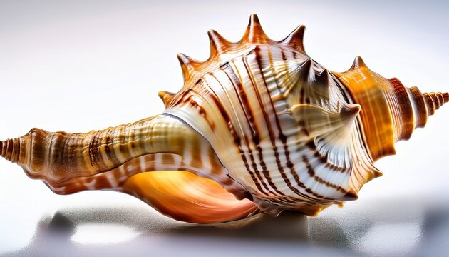 spider conch seashell isolated