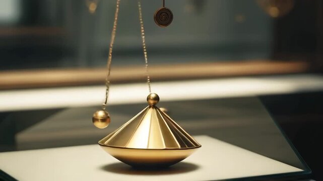 Elegant brass pendulum showcasing scientific principles of motion and measurement