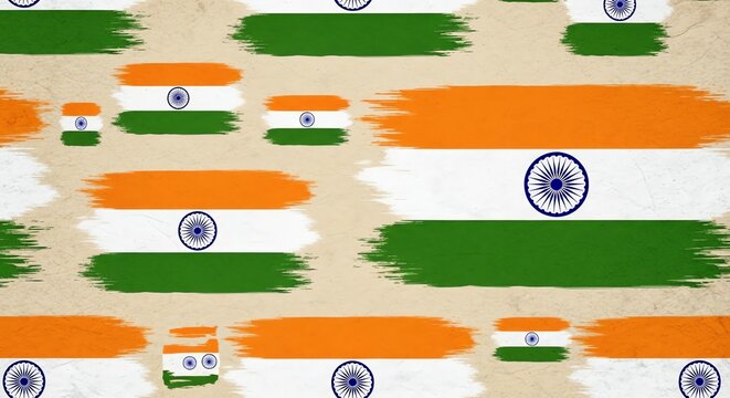Seamless pattern of Indian flag colors - Powered by Adobe