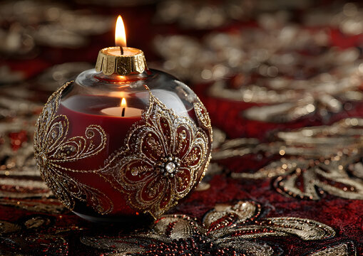 Weihnachtskugel - Hintergrund mit Kerze