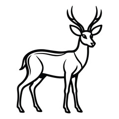 Obraz premium deer vector illustration line art.