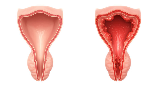 Prostate Enlargement Comparison Anatomy Illustration bph benign