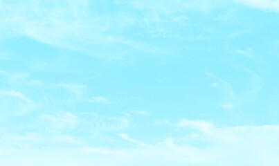 Blue pastel sky with white fluffy cloud. Cumulus clouds background. Cloudscape morning sky. The concepts of freedom of life, never give up and positive though energy.