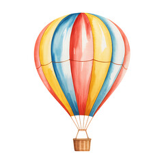 Fototapeta premium Watercolor hot air balloon isolated on transparent background