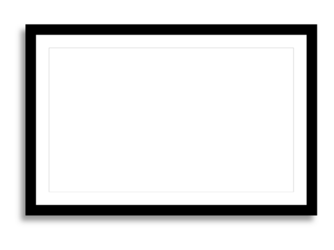 Horizontal black photo frame with shadow, rectangular border vector for modern art or wall display