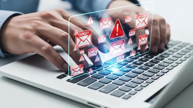 Individual Actively Engaging with Laptop Featuring Vibrant Email Icons Illustrating the Importance of Digital Communication and Modern Connectivity in Daily Life