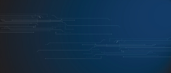 Obraz premium Abstract Blue Circuit Board Lines and Dots Background vector