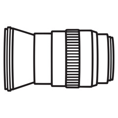 Camera Lens Line Art Vector Illustration Photography Equipment