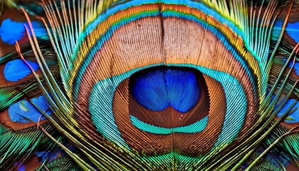 A Close Up Of Vibrant Peacock Feathers With A Focus On Their Intricate Patterns And Iridescent Colors