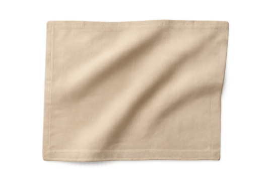 Beige placemat fabric texture with transparent background