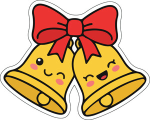 Festive Holiday Bells with Red Bow Christmas Cheer!