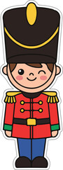 Cute cartoon toy soldier Christmas illustration vector