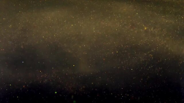  Luxurious Golden Dust Particles Ascending in Slow Motion on a Dark Background