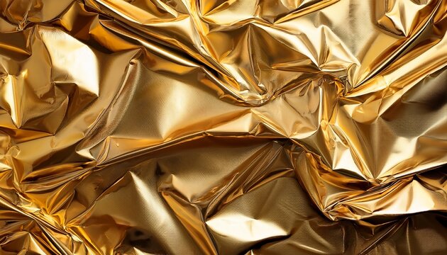 Shiny Gold Foil Texture Background Luxurious Crumpled Metallic Surface For Premium Design Festive Celebrations And Elegant Abstract Projects