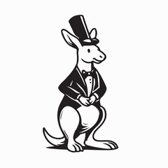 Stylish Kangaroo Vector Illustration isolated on white background