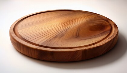 Wooden Round Surface With Smooth Texture Ideal For Serving Food Or As A Decorative Piece