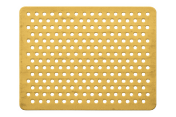 Yellow perforated plastic pegboard texture background