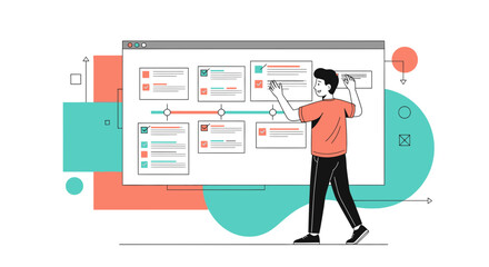Fototapeta premium Planning And Execution: A Visual Depiction of Project Management And Strategy
