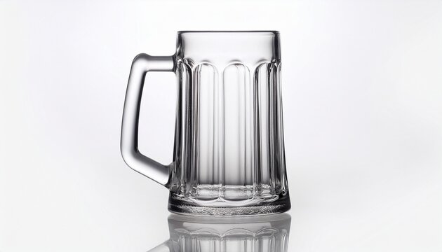 Empty Beer Glass Isolated On White Background Single Beer Mug Or Toby Jug Closeup