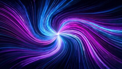 Obraz premium Dynamic Vortex Of Vibrant Purple And Blue Light Swirls Against A Dark Background