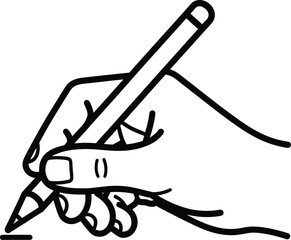Hand writing drawing with pencil vector illustration sketch outline eps silhouette