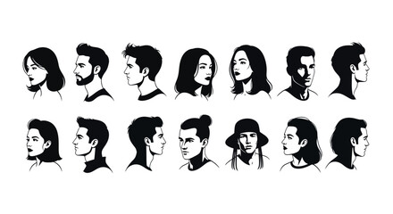 Diversity of Human Portraits A Collection of Artistic Profiles in Black and White