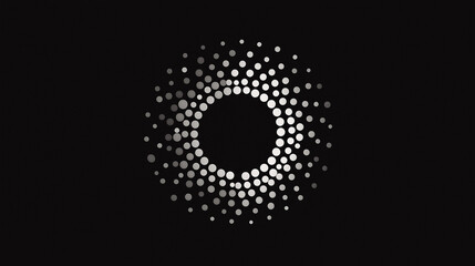 void. Dense dot pattern with single empty space at center, minimalist. wellbeing guides, coaching materials, designed for mental health education and mindfulness programs, clarifies learning.