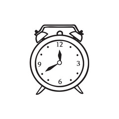 Table Clock Silhouette Vector Illustration