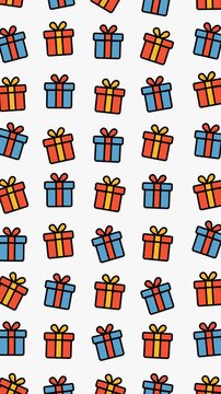 Christmas and New Year Flat Gift Collection pattern festive occasions, celebrations, wrapping paper, backgrounds, and party invitations.