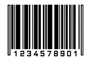 Universal black and white linear barcode for product identification, efficient inventory management, and rapid data scanning in retail and logistics