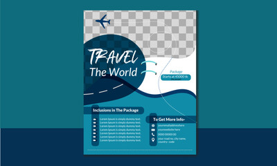 Flyer design template of a travel agency. Print-ready flyer for professional corporate use.