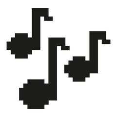 Pixel Musical vector Notes isolated white background. Trendy Musical art with Pixel geometric style Notes template design. Music school logo design. EPS 10