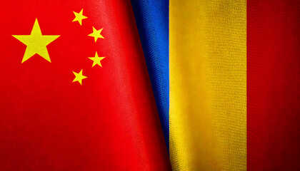中国の国旗とチャドの国旗(China Flag & Chad flag.)
