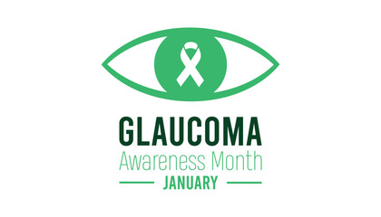 Vector illustration on the theme of Glaucoma awareness month observed each year during January. banner, Holiday, poster, card and background design.