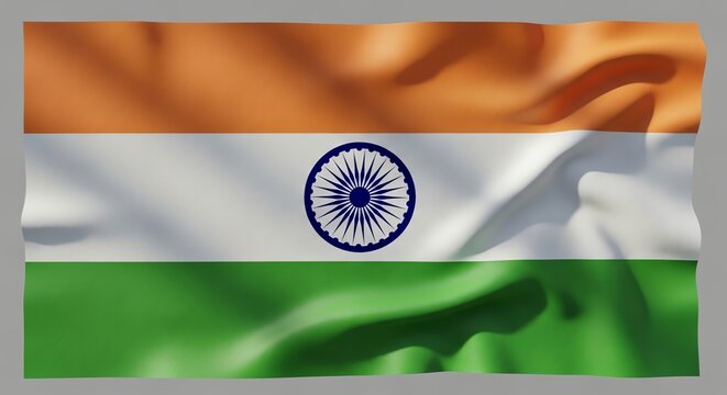 Indian flag waving in the wind