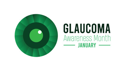 Vector illustration on the theme of Glaucoma awareness month observed each year during January. banner, Holiday, poster, card and background design.