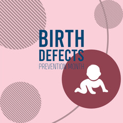 Vector illustration on the theme of National Birth Defects Prevention month observed each year during January. banner, Holiday, poster, card and background design.