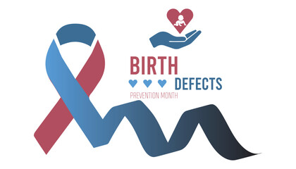 Vector illustration on the theme of National Birth Defects Prevention month observed each year during January. banner, Holiday, poster, card and background design.
